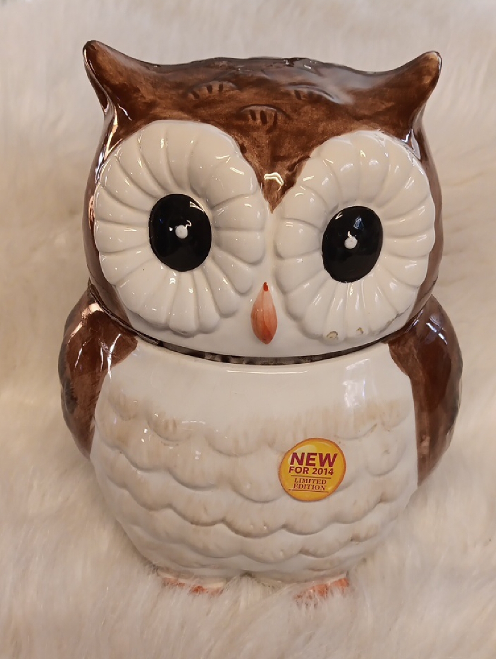 Better Homes And Gardens White and Brown Owl Cookie Jar